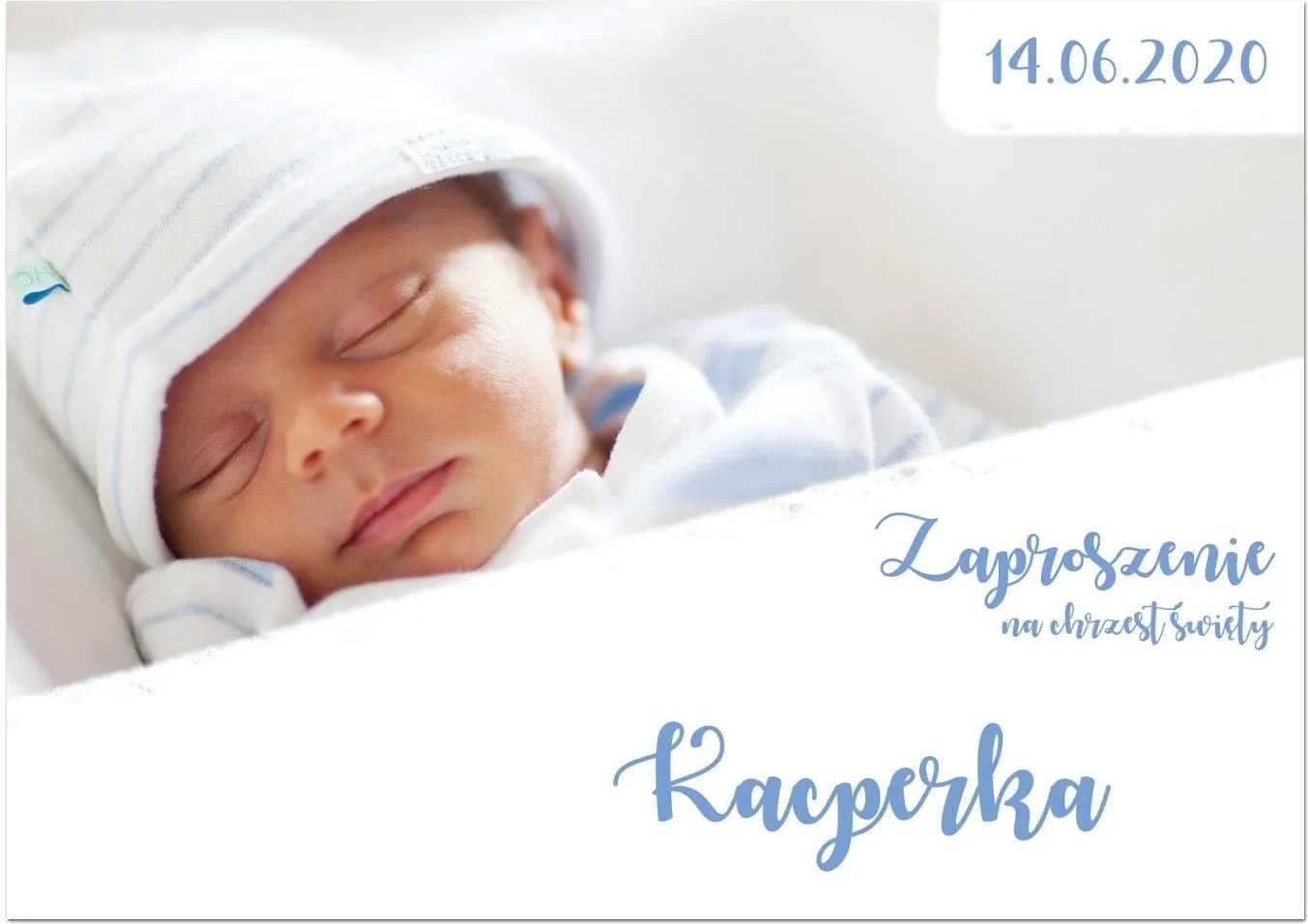 Congee Zaproszenia Personalizowane Na Chrzest Chłopca 8Szt
