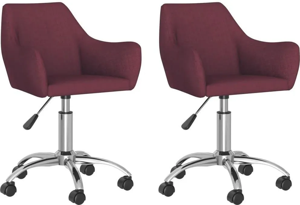 Vidaxl Obrotowe Krzesła Stołowe, 2 Szt., Fioletowe, Obite Tkaniną 13452-330948