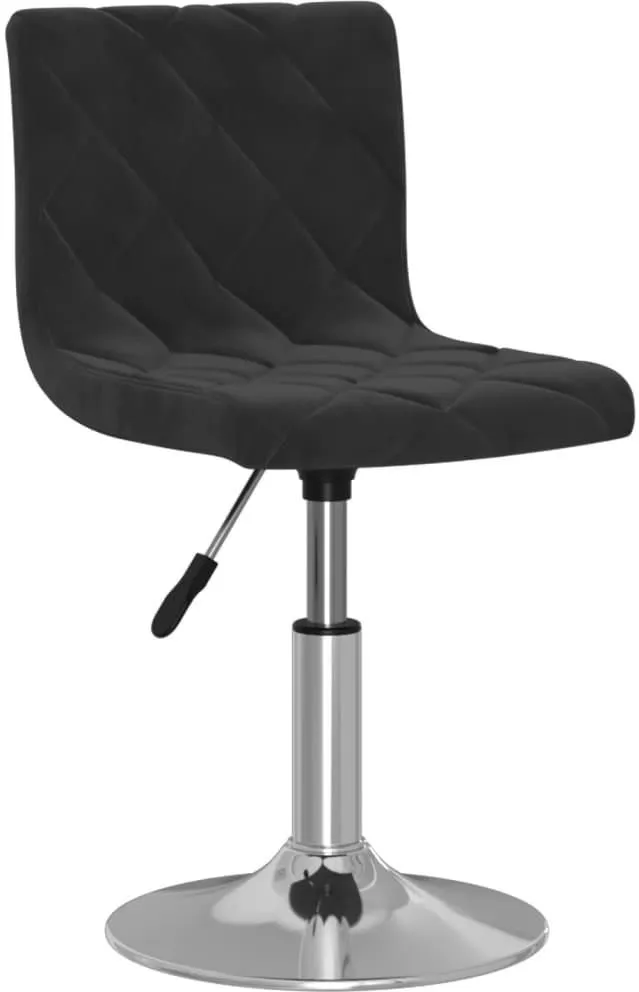 Vidaxl Obrotowe Krzesło Stołowe Czarne Tapicerowane Aksamitem 13452-3086347